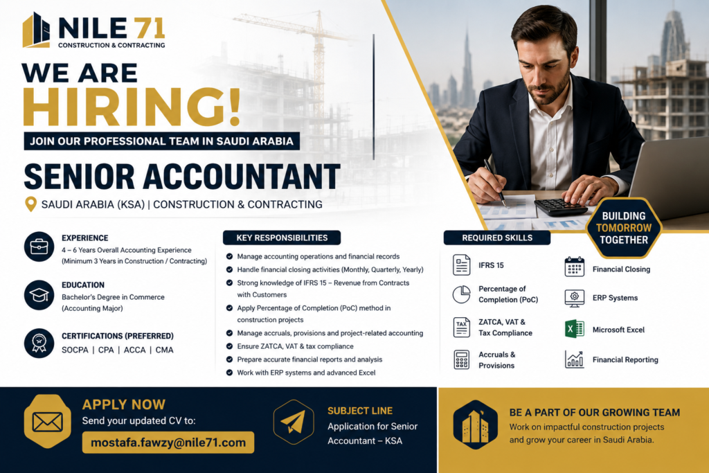 Nile 71 Senior Accountant Jobs in Saudi Arabia 2026