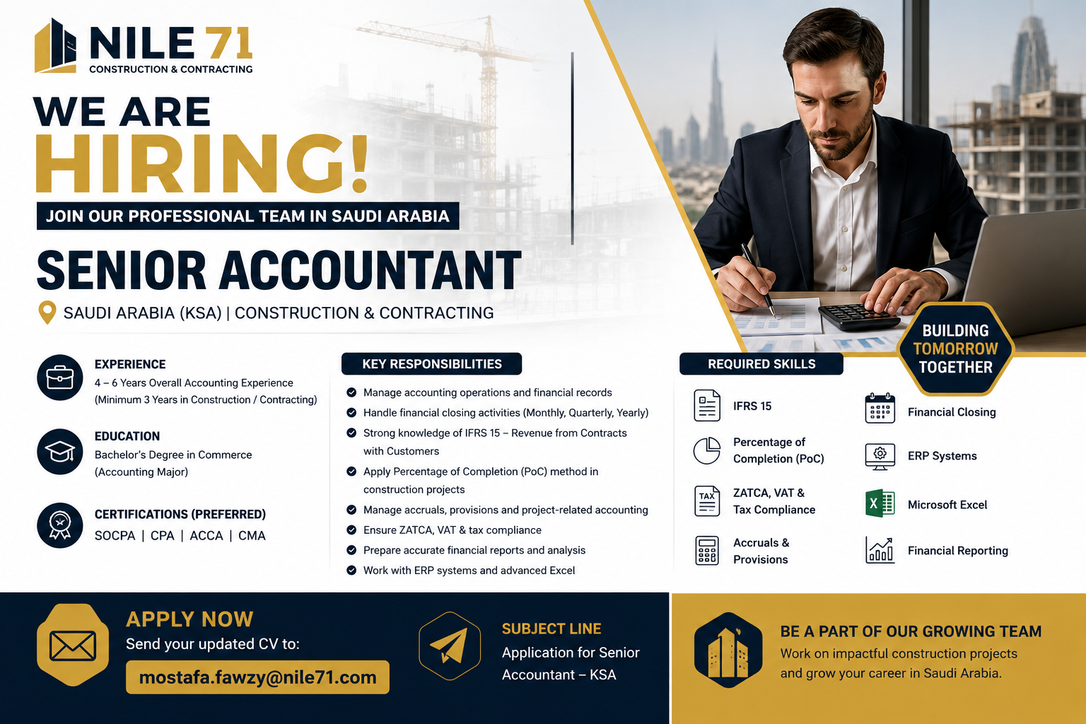 Nile 71 Senior Accountant Jobs in Saudi Arabia 2026