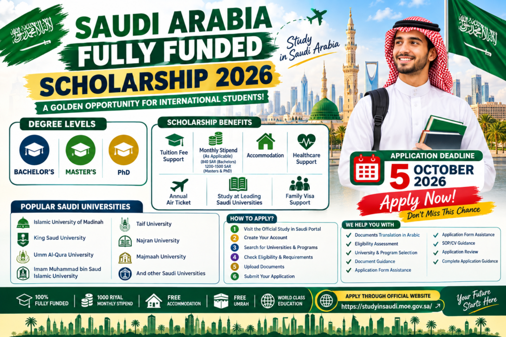 Saudi Arabia Fully Funded Scholarship 2026