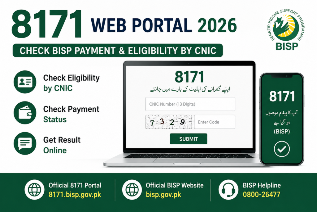 8171 Web Portal 2026 – BISP Payment and CNIC Eligibility Check