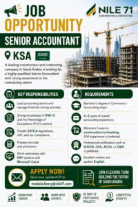 Nile 71 Senior Accountant Jobs in Saudi Arabia 2026