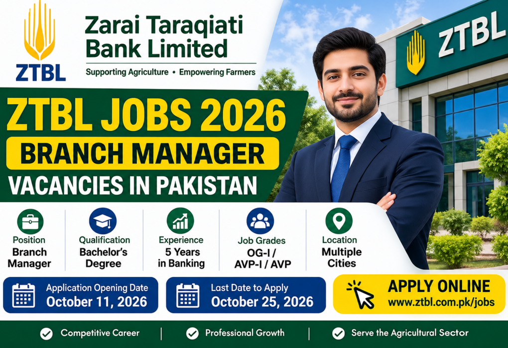 ZTBL Jobs 2026 – Branch Manager Apply Online