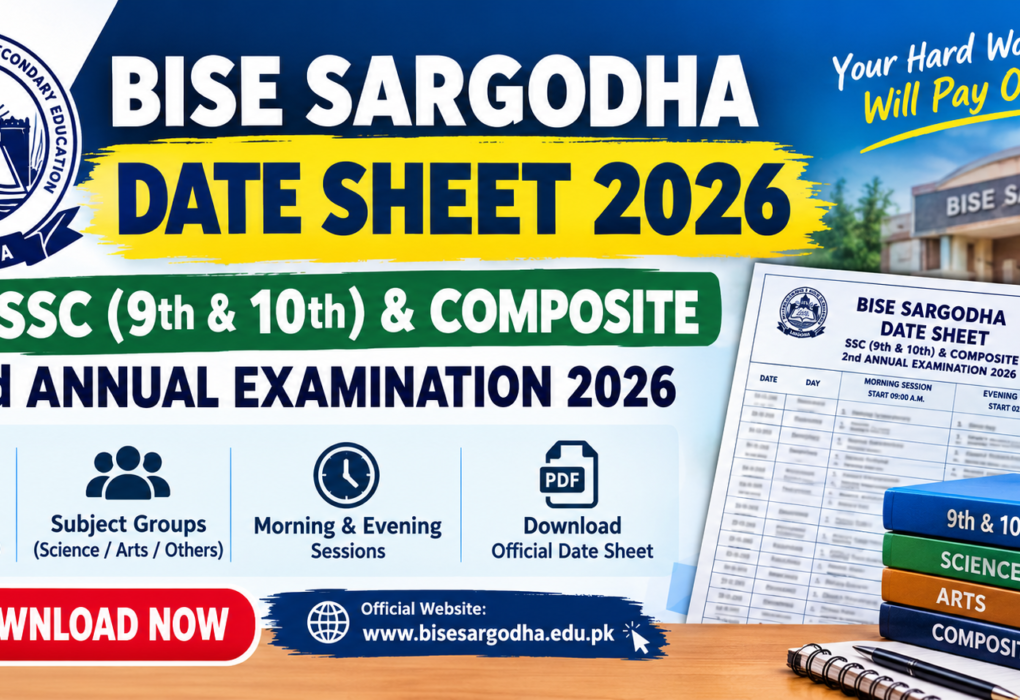 BISE Sargodha Date Sheet 2026