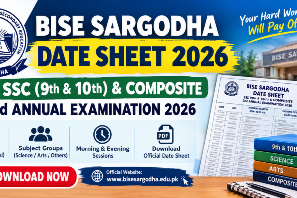 BISE Sargodha Date Sheet 2026